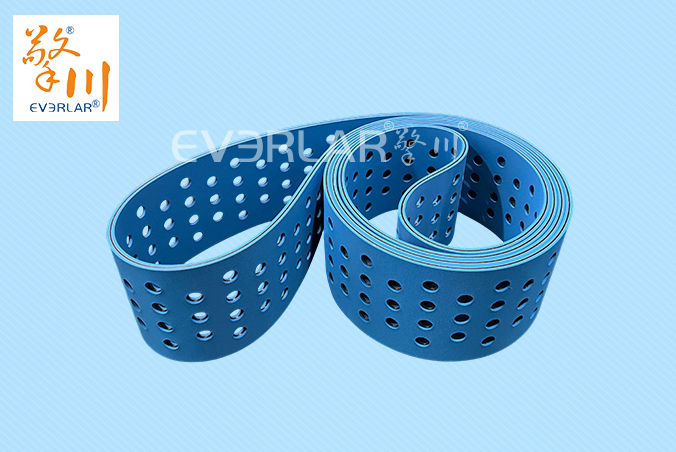 藍(lán)色片基帶打孔低噪音耐磨紡織印刷糊盒機(jī)皮帶尼龍平面?zhèn)鲃?dòng)帶